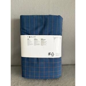 IKEA Doftakleja Blue Check Twin  Duvet Cover and Pillowcase Set